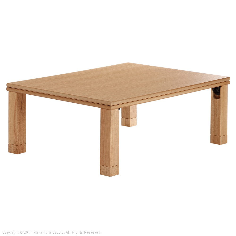 こたつ 長方形 楢天然木国産折れ脚こたつ 105x75cm 折脚 継ぎ脚 高さ調整 テーブル ローテーブル 天然木 日本製 リモートワーク 在宅ワーク