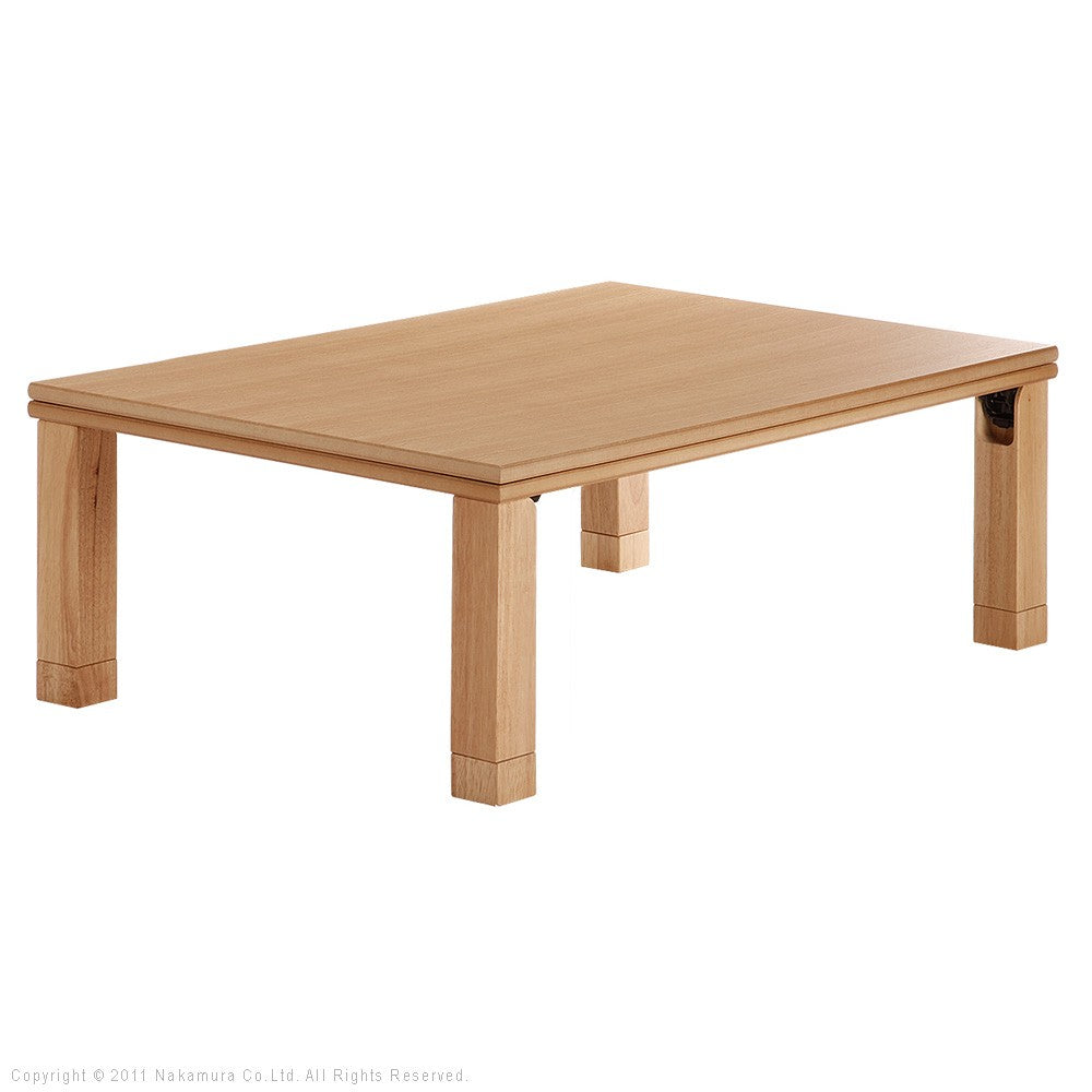 こたつ 長方形 楢天然木国産折れ脚こたつ 120x75cm 折脚 継ぎ脚 高さ調整 テーブル ローテーブル 天然木 日本製 リモートワーク 在宅ワーク