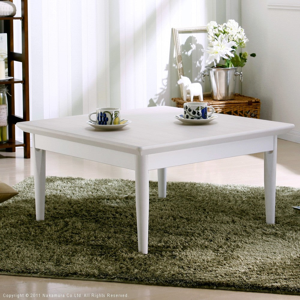 こたつ 正方形 北欧デザインこたつテーブル 75x75cm 北欧 ナチュラル 継ぎ脚 高さ調整 テーブル 天然木 日本製 リモート 在宅