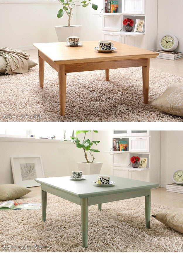 こたつ 正方形 北欧デザインこたつテーブル 75x75cm 北欧 ナチュラル 継ぎ脚 高さ調整 テーブル 天然木 日本製 リモート 在宅