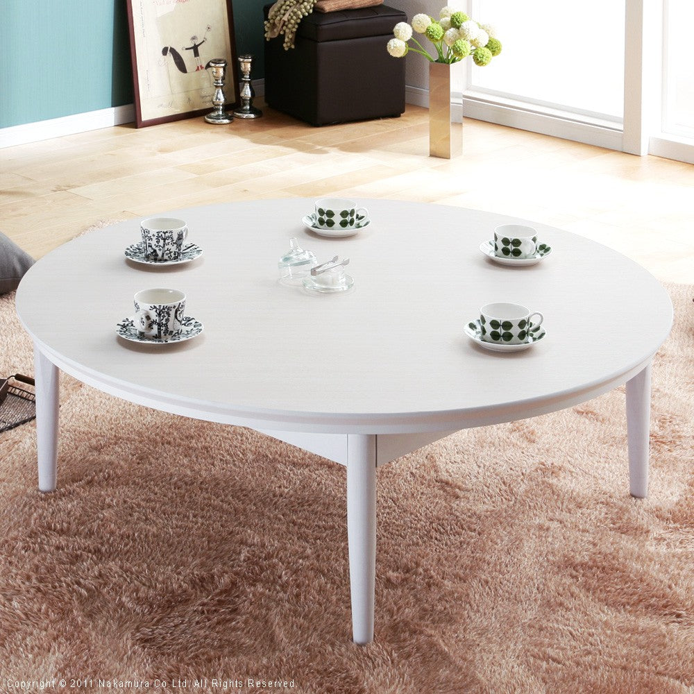 こたつ 円形 北欧デザインこたつテーブル 120cm 北欧 丸テーブル 継ぎ脚 高さ調整 テーブル ローテーブル 天然木 日本製 リモートワーク 在宅ワーク