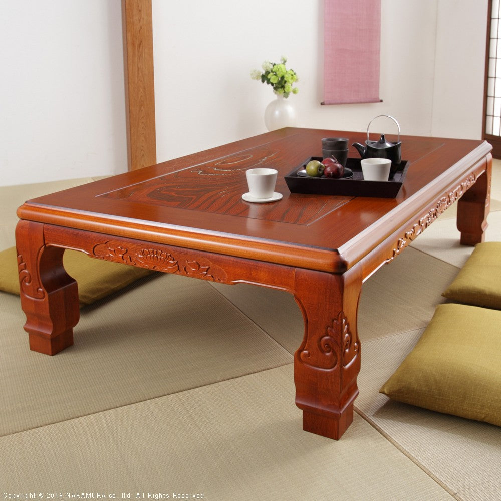 こたつ 長方形 大判サイズ 和調継脚こたつ 150x90cm 紫檀 けやき 継ぎ脚 高さ調整 テーブル ローテーブル 天然木 日本製 リモートワーク 在宅ワーク