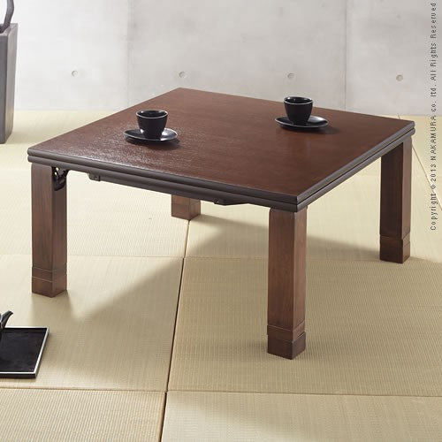 こたつ 正方形 高さ4段階調節折れ脚こたつ 80x80cm フラットヒーター 折脚 継ぎ脚 高さ調整 テーブル 天然木 日本製 リモート 在宅