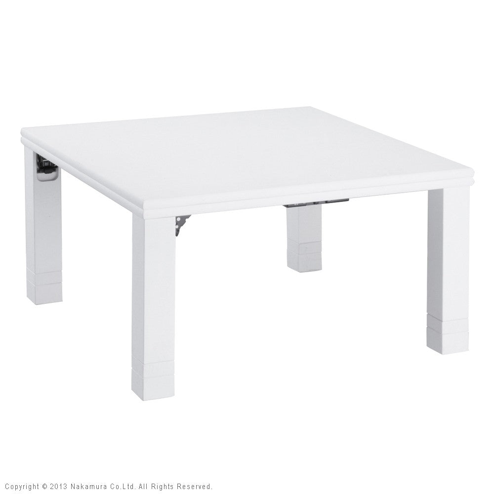 こたつ 正方形 高さ4段階調節折れ脚こたつ 80x80cm フラットヒーター 折脚 継ぎ脚 高さ調整 テーブル 天然木 日本製 リモート 在宅