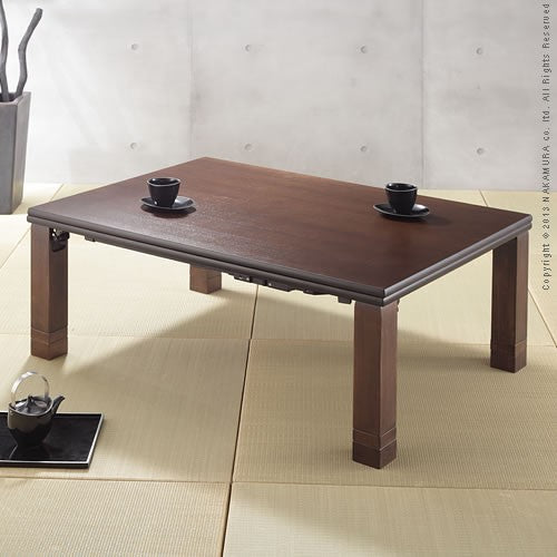 こたつ 長方形 高さ4段階調節折れ脚こたつ 108x75cm フラットヒーター 折脚 継ぎ脚 高さ調整 テーブル 天然木 日本製 リモート 在宅