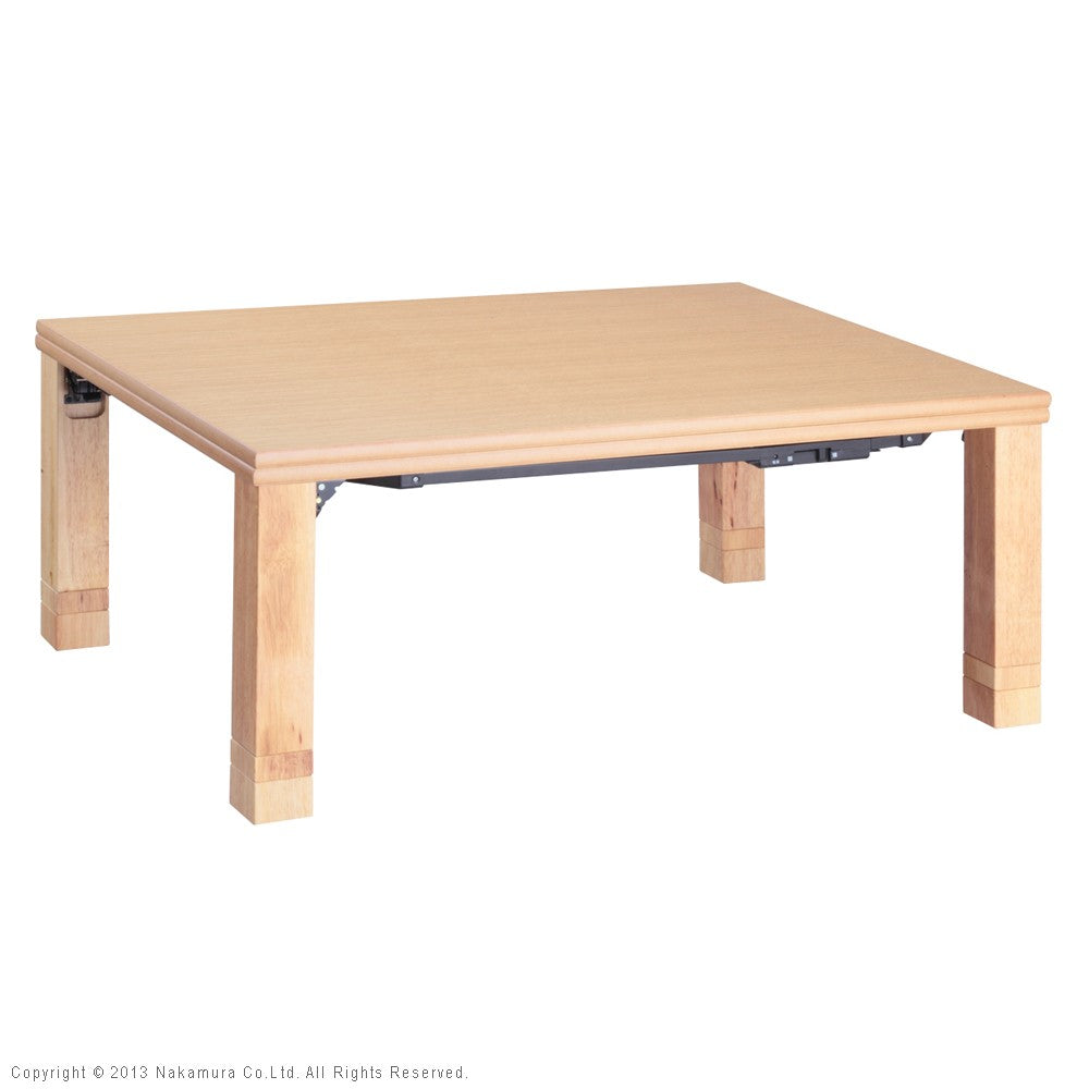 こたつ 長方形 高さ4段階調節折れ脚こたつ 108x75cm フラットヒーター 折脚 継ぎ脚 高さ調整 テーブル 天然木 日本製 リモート 在宅