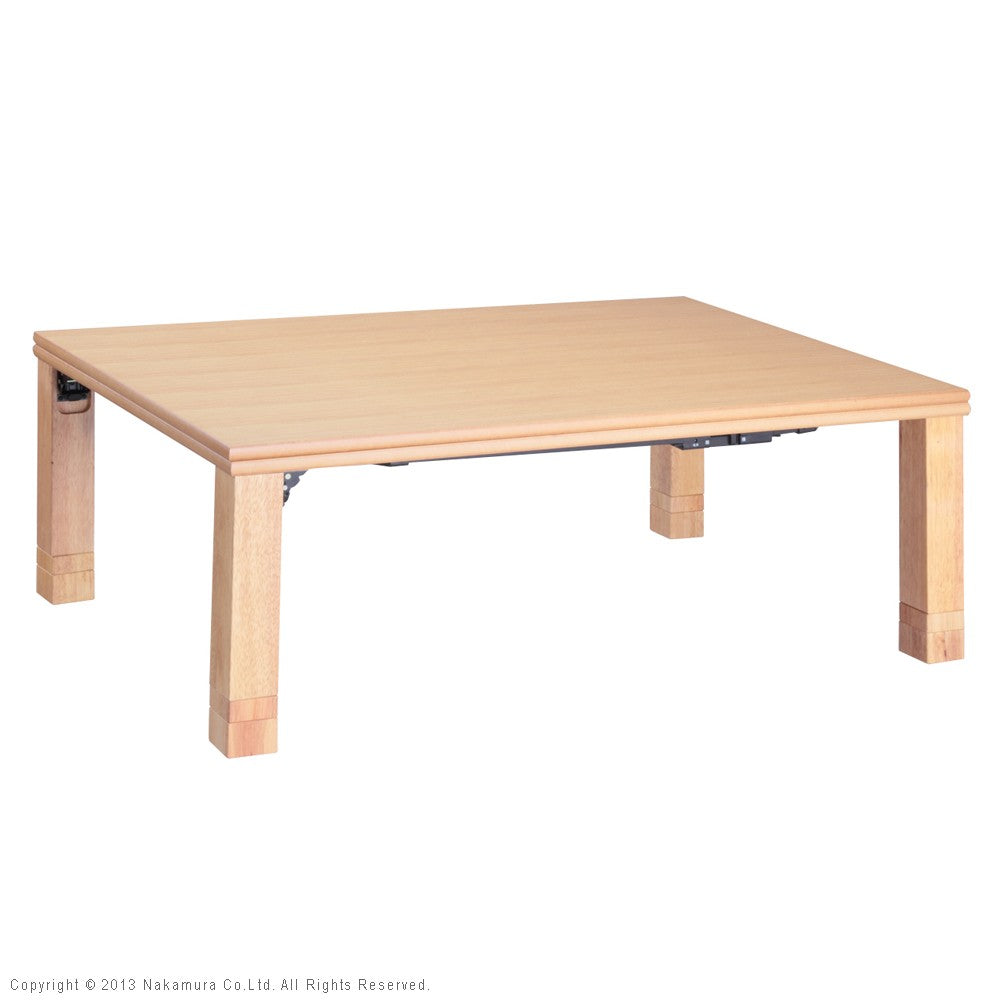 こたつ 長方形 高さ4段階調節折れ脚こたつ 120x80cm フラットヒーター 折脚 継ぎ脚 高さ調整 テーブル 天然木 日本製 リモート 在宅