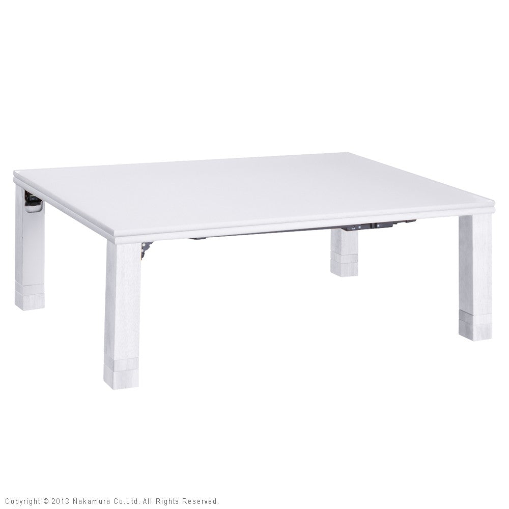 こたつ 長方形 高さ4段階調節折れ脚こたつ 120x80cm フラットヒーター 折脚 継ぎ脚 高さ調整 テーブル 天然木 日本製 リモート 在宅