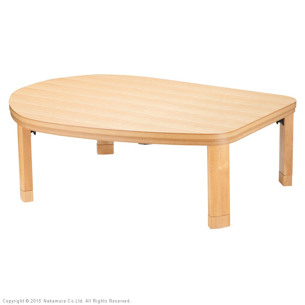 こたつ フラットヒーター折れ脚こたつ 120x90cm フラットヒーター 折脚 継ぎ脚 高さ調整 テーブル 天然木 日本製 リモート 在宅