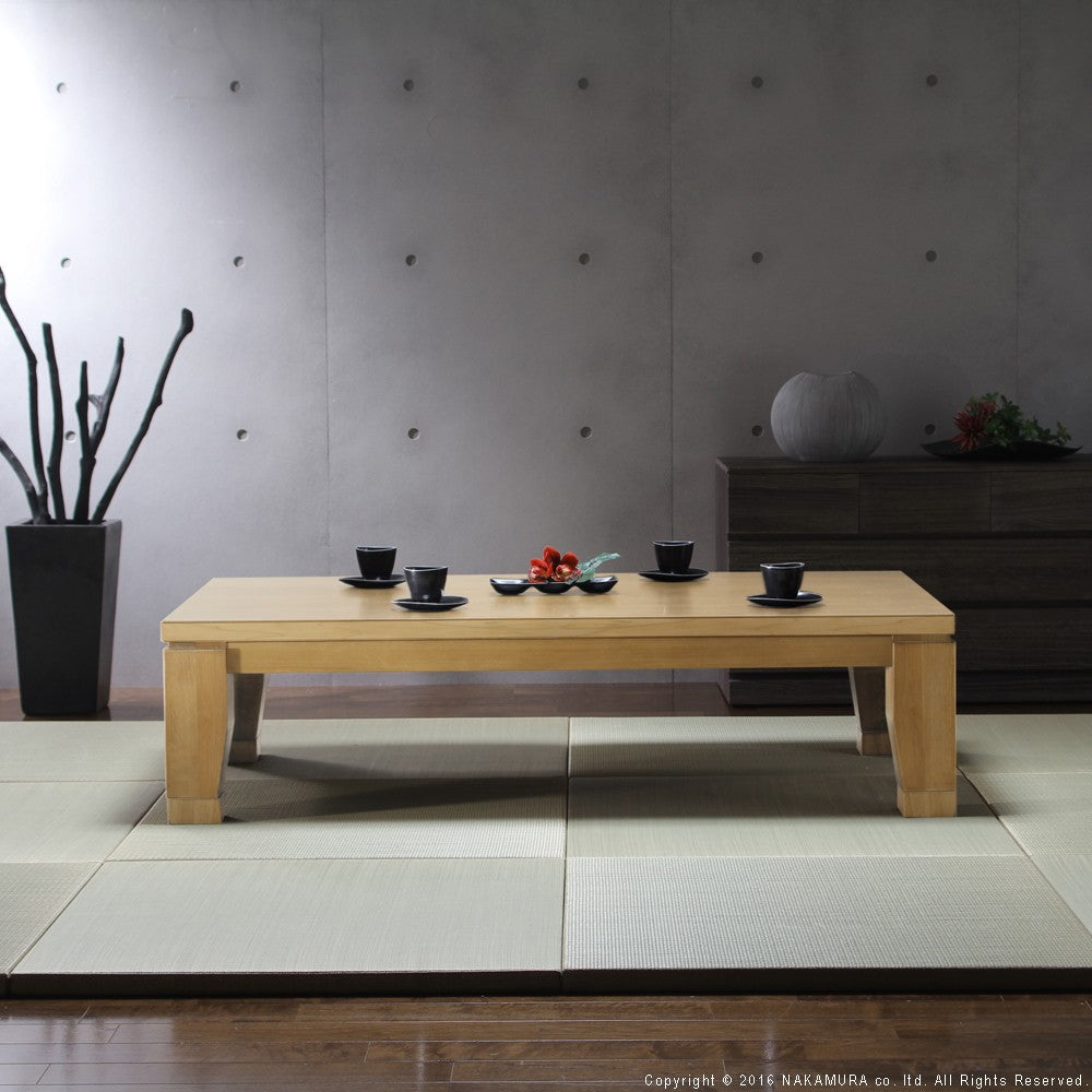 こたつ 長方形 大判サイズ モダンリビング継ぎ脚こたつ 150x80cm フラットヒーター テーブル 天然木 日本製 リモート 在宅