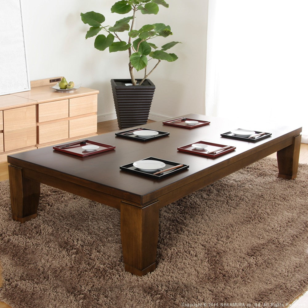 こたつ 長方形 大判サイズ モダンリビング継ぎ脚こたつ 180x80cm フラットヒーター テーブル 天然木 日本製 リモート 在宅