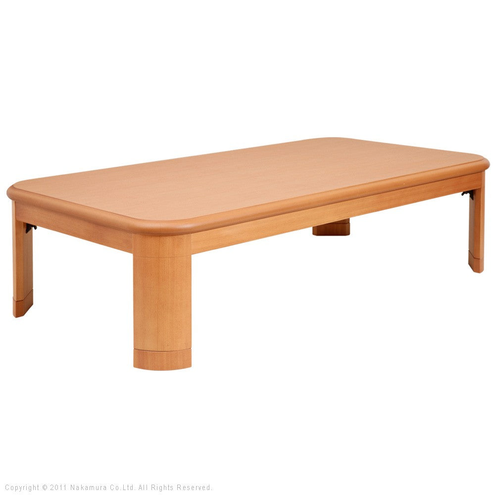 こたつ 長方形 大判サイズ 楢ラウンド折れ脚こたつ 150x80cm フラットヒーター 折脚 継ぎ脚 角が丸い テーブル 天然木 日本製 リモート 在宅