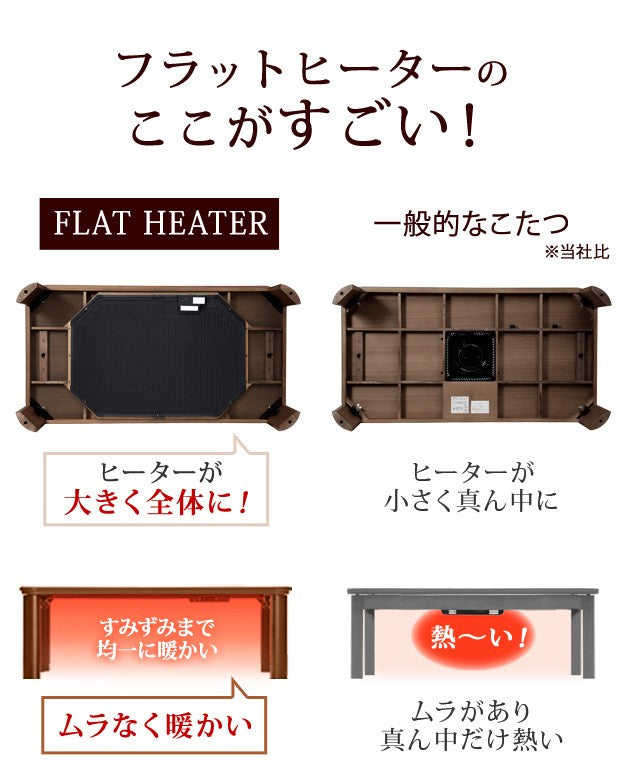 こたつ 長方形 大判サイズ 楢ラウンド折れ脚こたつ 180x80cm フラットヒーター 折脚 継ぎ脚 角が丸い テーブル 天然木 日本製 リモート 在宅