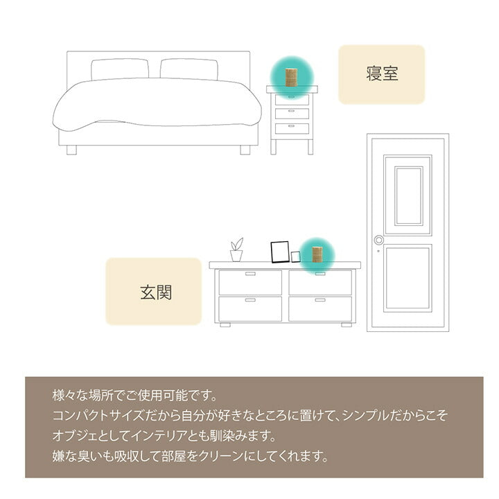 日本製 国産 消臭剤 い草 天然素材 デオグラス 帯白 約10×6.5cm丸 送料無料