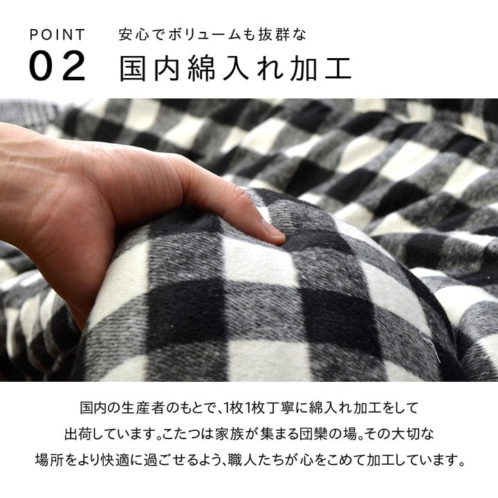 チェック柄 こたつ布団 正方形 掛け単品 『チェッカー』 約205×205cm 送料無料