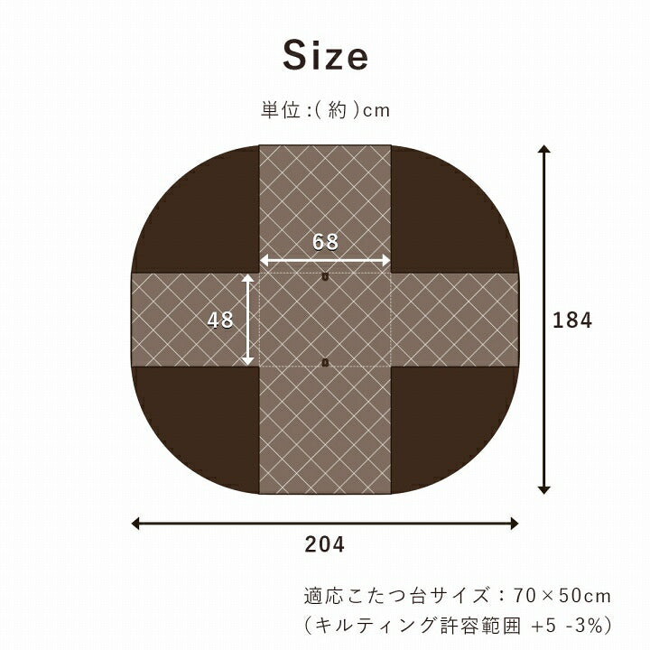 こたつ布団 省スペース パーソナル チェック柄 単品 約184×204cm 送料無料
