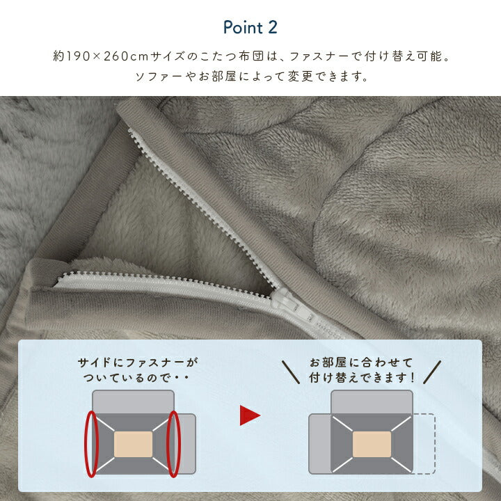 【新商品】こたつ布団 正方形 フランネル 洗える 無地 のびる ハイタイプ ソファー用 約190×190cm 送料無料