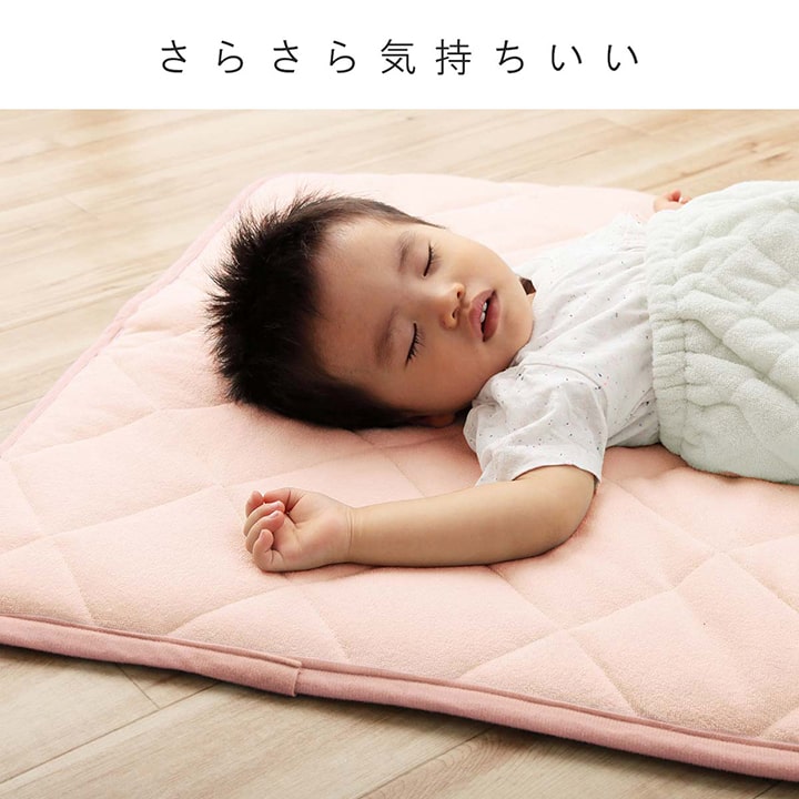 【新商品】寝具 お昼寝マット 肌掛け布団 一体型 寝冷え対策 キッズ ジュニア 綿100% 滑り止め付き 洗える 洗濯機丸洗い 優しいタオル地 70×120cm 送料無料