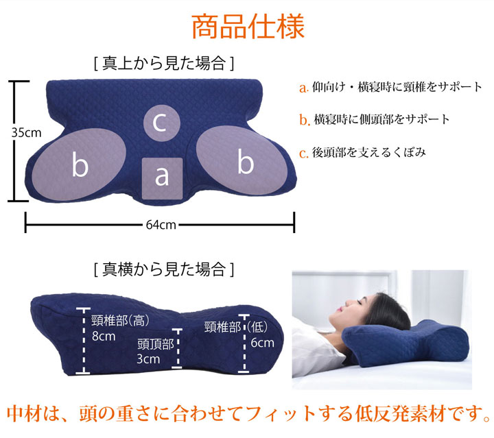 ピロー 枕 洗える 低反発 いびき解消 低反発 約64×35 送料無料 - 【公式】allecore(アレコレ) 家具インテリア・生活雑貨のオンライン通販