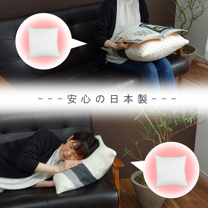 ヌードクッション 洗える 日本製 中身 セアテ 約45×45cm 2枚組 送料無料