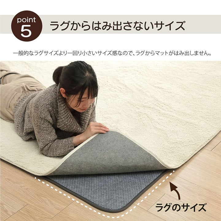 ラグ 下敷き 滑り止め 滑りにくい 防音 へたりにくい ボリューム ウレタン10mm クッション性 約180×235cm 床暖房 ホットカーペット対応 送料無料