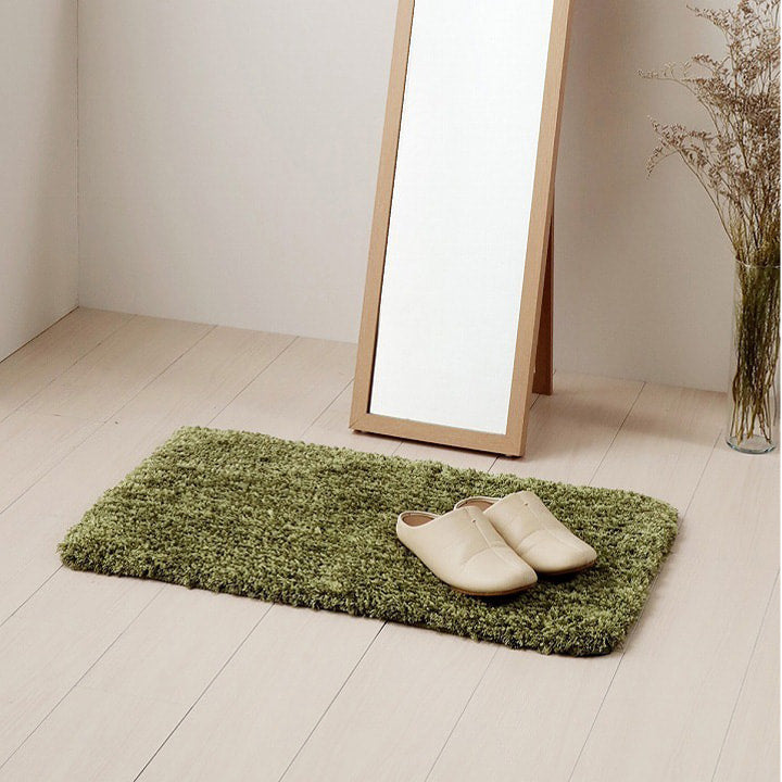 【新商品】玄関マット ふんわり ふかふか 肌ざわり 滑りにくい スタンドミラー前 シャギー シンプル ナチュラルカラー 45×75cm 送料無料