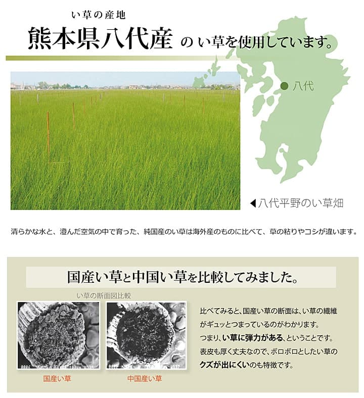 純国産 い草 上敷き カーペット 市松織 『不知火』 本間2畳(約191×191cm) 熊本県八代産イ草使用 送料無料