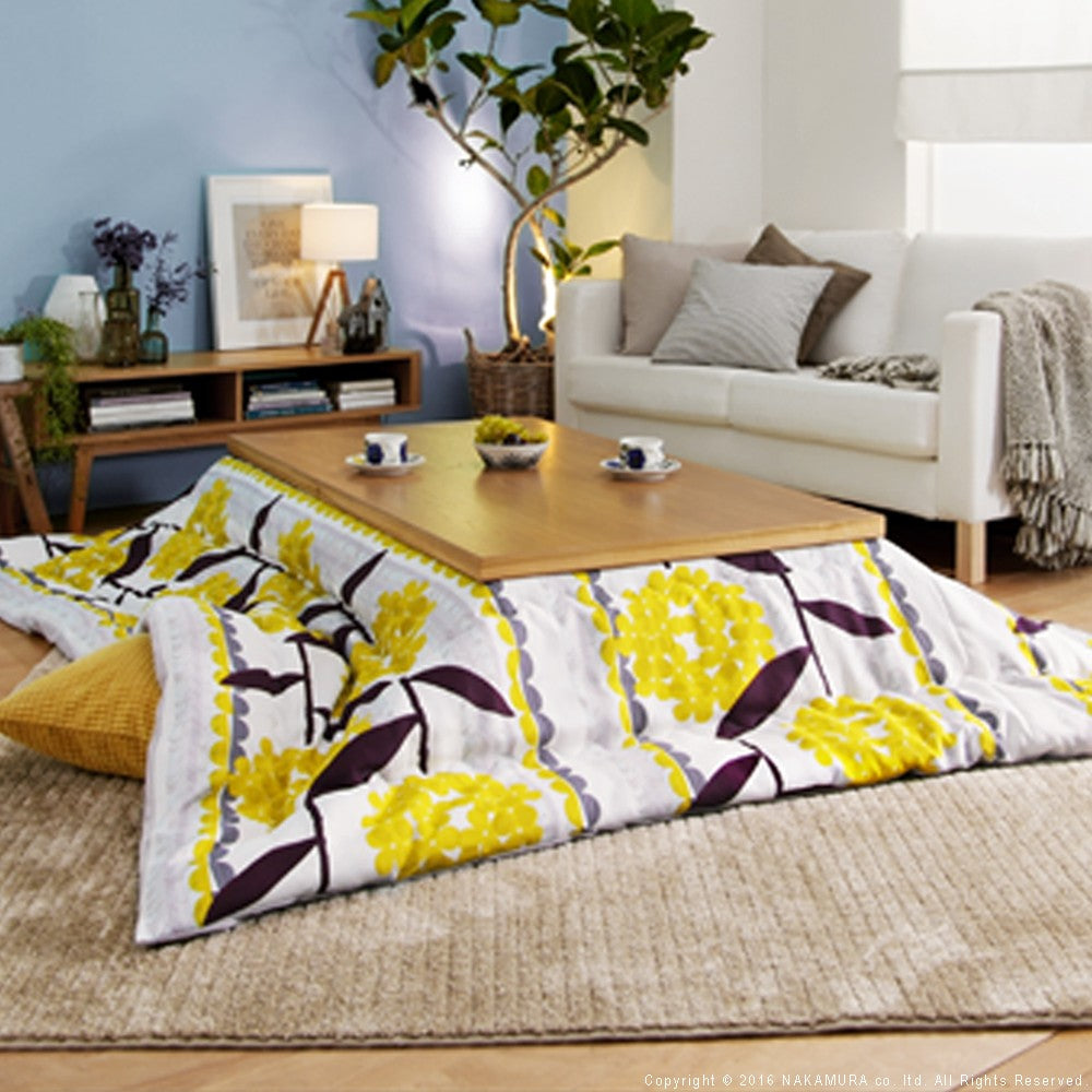 こたつ布団 正方形 大判 日本製厚手カーテン生地の北欧柄こたつ布団