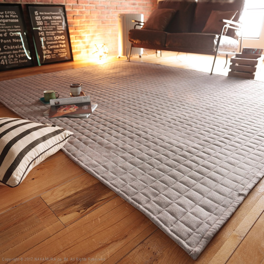 ヘリンボーンホットカーペットカバー 3畳 240x200cm カバーのみ 洗える 軽量 床暖房対応 在宅ワーク