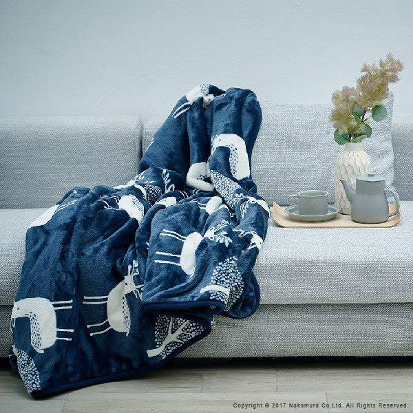 電気毛布 ブランケット 北欧 とろけるフランネル 着る電気毛布 エルク柄 140x140cm レギュラーサイズ テレワーク リモートワーク 在宅ワーク