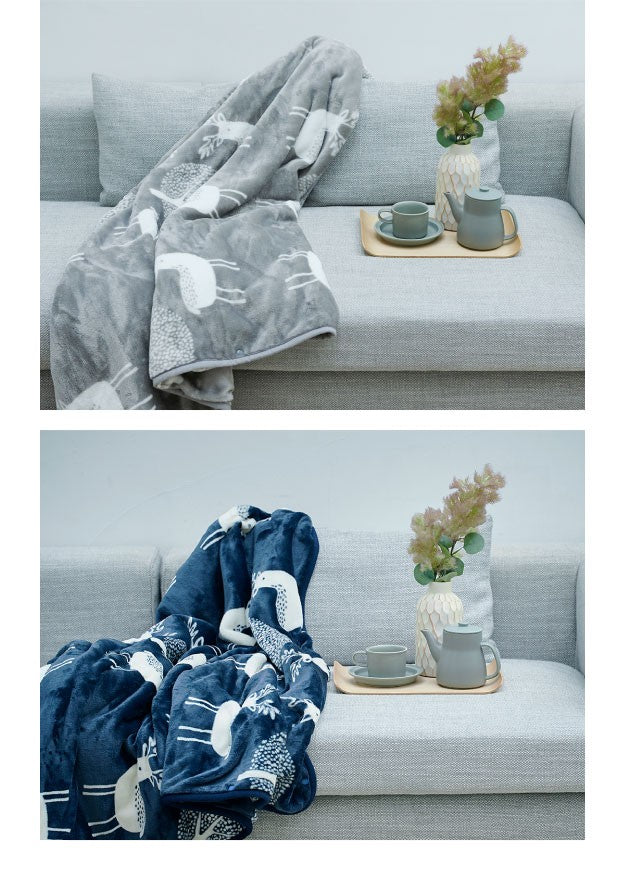 電気毛布 ブランケット 北欧 とろけるフランネル 着る電気毛布 エルク柄 140x140cm レギュラーサイズ テレワーク リモートワーク 在宅ワーク