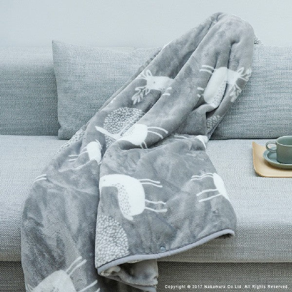 電気毛布 ブランケット 北欧 とろけるフランネル 着る電気毛布 エルク柄 140x180cm ロングサイズ 大きめ テレワーク リモートワーク 在宅ワーク