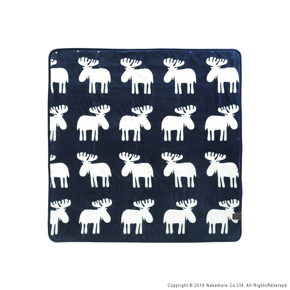 電気毛布 ブランケット 北欧 とろけるフランネル 着る電気毛布 エルク柄ノルディックスタイル 140x140cm レギュラーサイズ テレワーク ひざ掛け