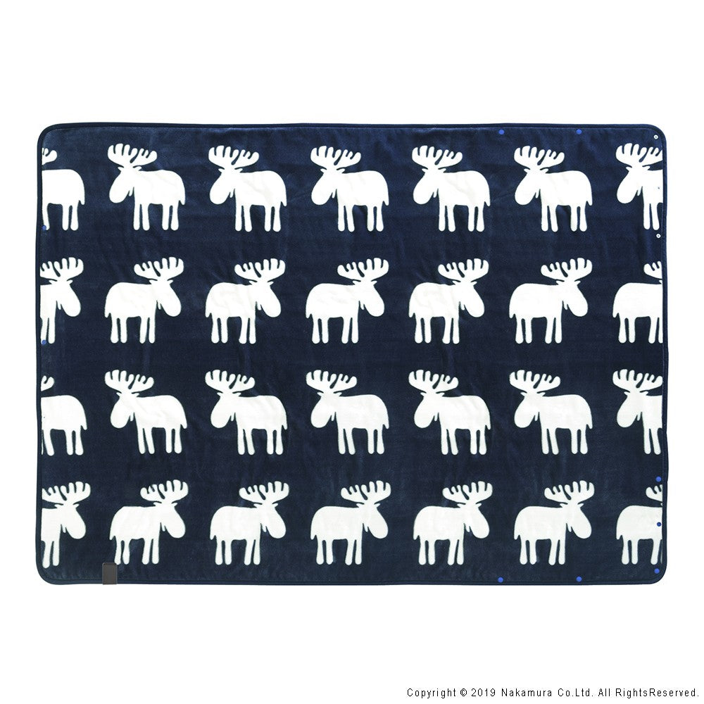 電気毛布 ブランケット 北欧 とろけるフランネル 着る電気毛布 エルク柄ノルディックスタイル 140x180cm ロングサイズ 大きめ テレワーク ひざ掛け