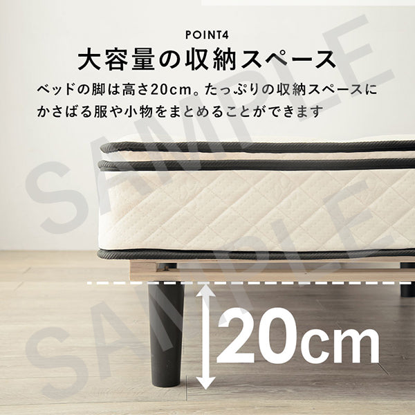 ポケットコイルマットレスベッド シングルベッド ピロートップ仕様 すのこベッド 高級ホテル 贅沢 快適