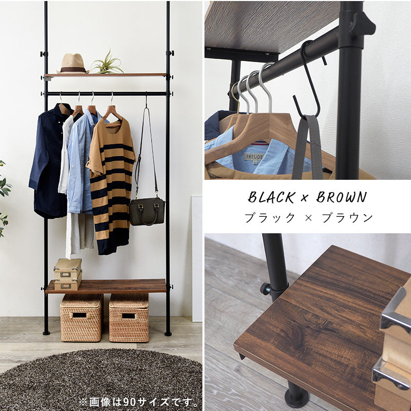 突っ張りハンガーラック 収納家具 ハンガーラック 収納 ハンガー ハンガーバー 棚板 バー 調節