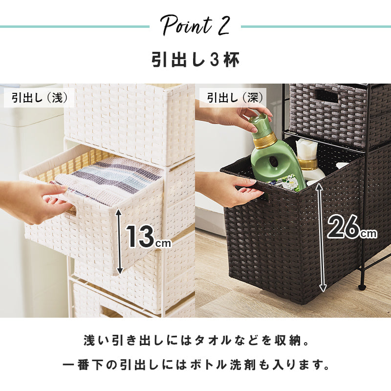 ランドリー 収納家具 チェスト 収納 通気 引出し 水回り おしゃれ 北欧 シンプル モダン コンパクト スリム