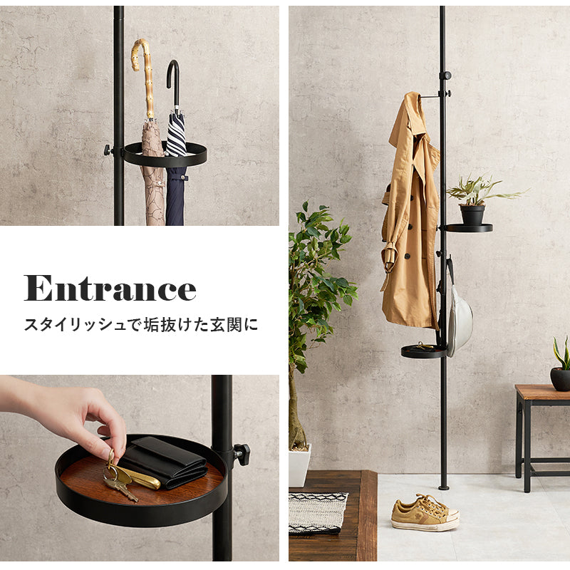 突っ張り棒 パーツ 5点セット 丸型 収納家具 本棚 オシャレ ディスプレイ 突っ張りタイプ ポールラック 賃貸