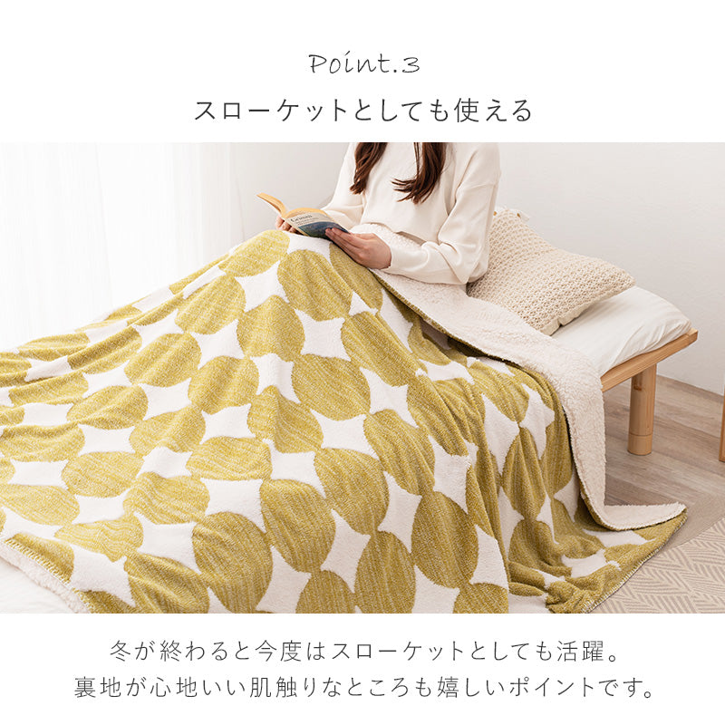 うす掛けこたつ布団 950 北欧柄 ボア生地 身体 軽い 中綿なしタイプ 洗濯 おしゃれ リビング コンパクト
