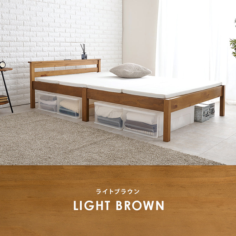 組立簡単 セミダブルベッド ベッド ネジなし ネジ 工具 組立 模様替え 模様 替え 引っ越し 便利 コンセント