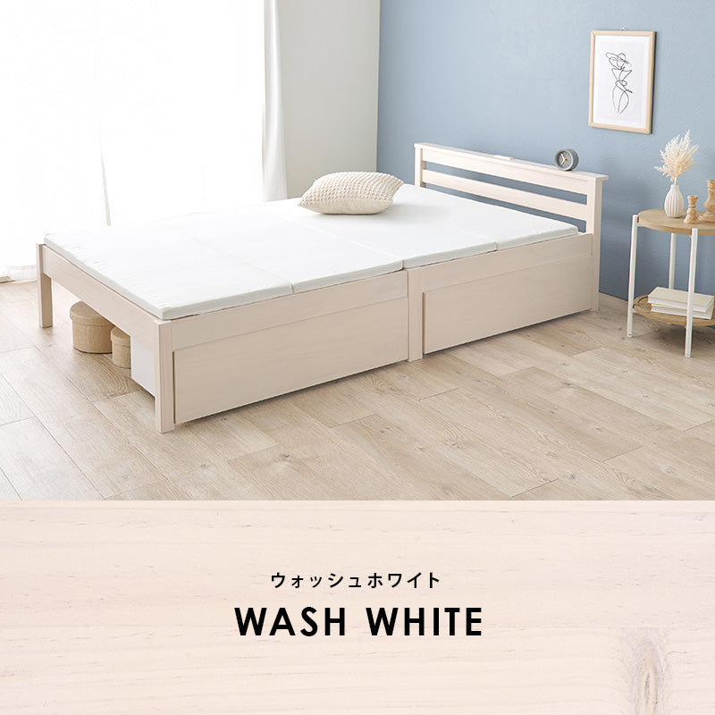 組立簡単 引出し付セミダブルベッド ネジなし 工具 模様替え 引っ越し 便利 容量収納 引出し2杯 シングル