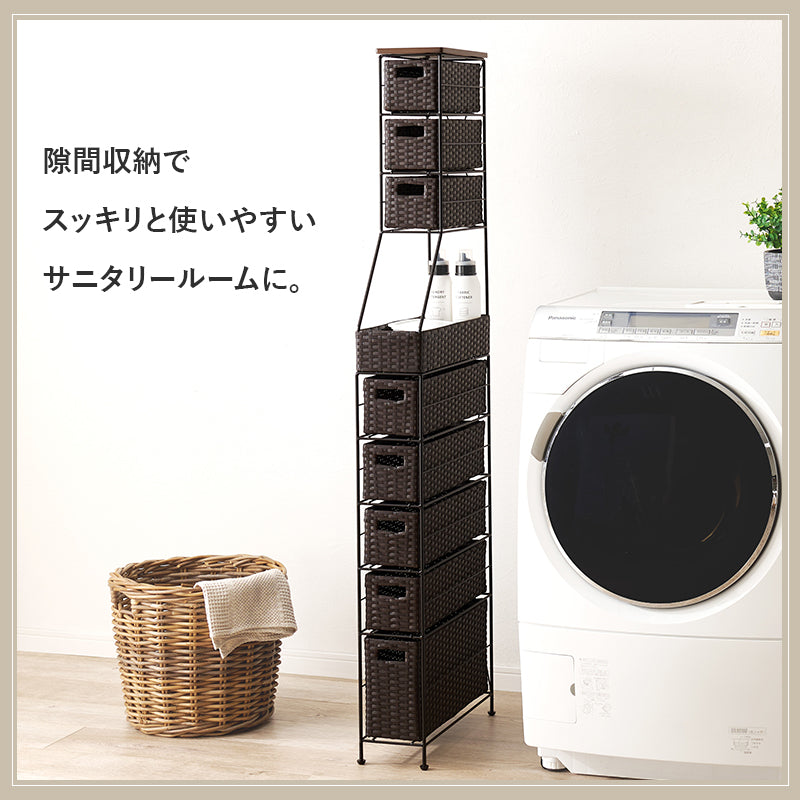 ランドリーチェスト 収納家具 ハイタイプ 収納ラック 隙間 ラタン 多い 引出し 使用頻度 使い分け おしゃれ