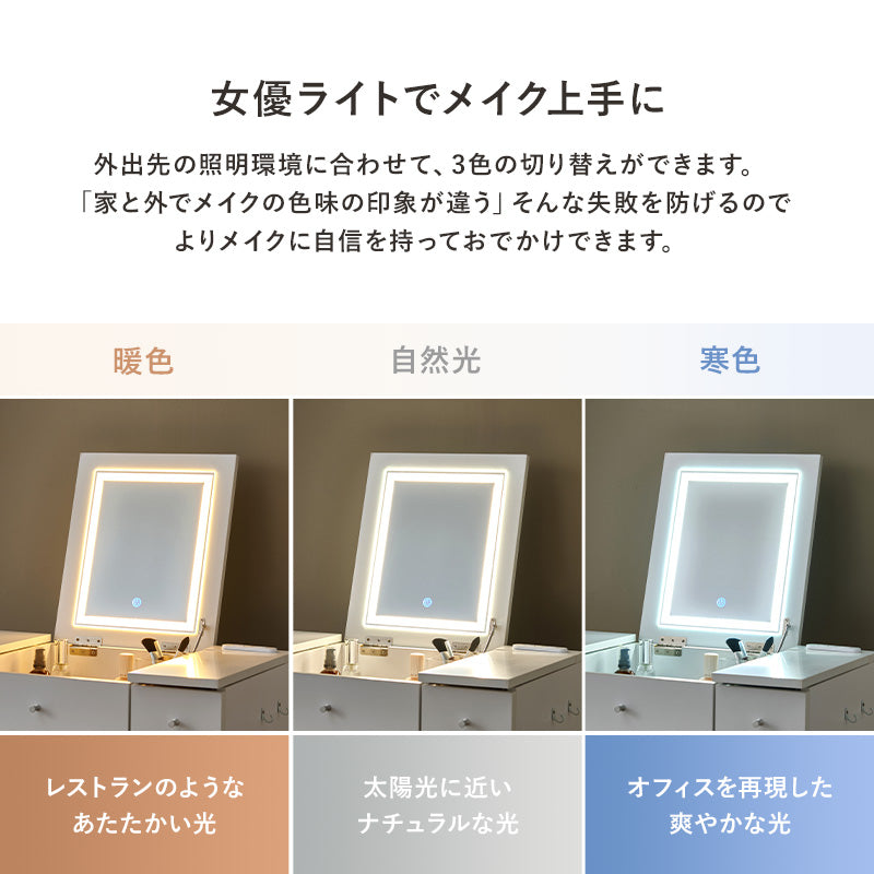 ドレッサー ミラー 女優ライト 女優 ライト ドレッサーセット デスク 使用 セット 角度調節 角度 調節 設計