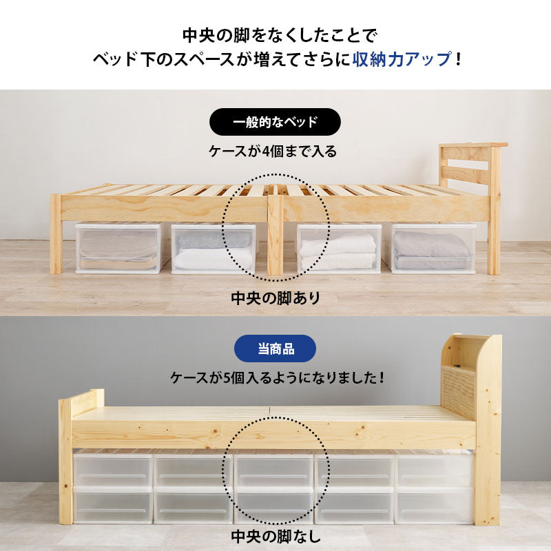 組立簡単 マットレス付シングルミドルベッド シングルベッド ネジなし 工具 3段階 床面 容量収納スペース