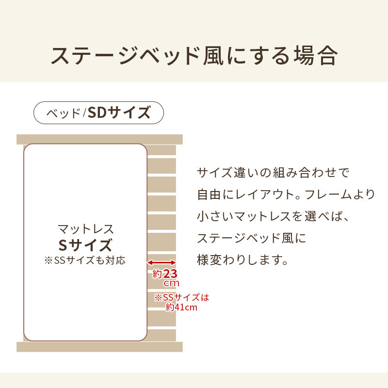セミダブルベッド 組立式 シングル ロータイプ ハイタイプ すのこ 宮付き コンセント付 フレーム フロアベッド 寝室 一人暮らし 新生活 北欧 モダン おしゃれ シンプル 木製 収納付 ナチュラル ホワイト ブラウン 省スペース 大容量 子供 キッズ 送料無料
