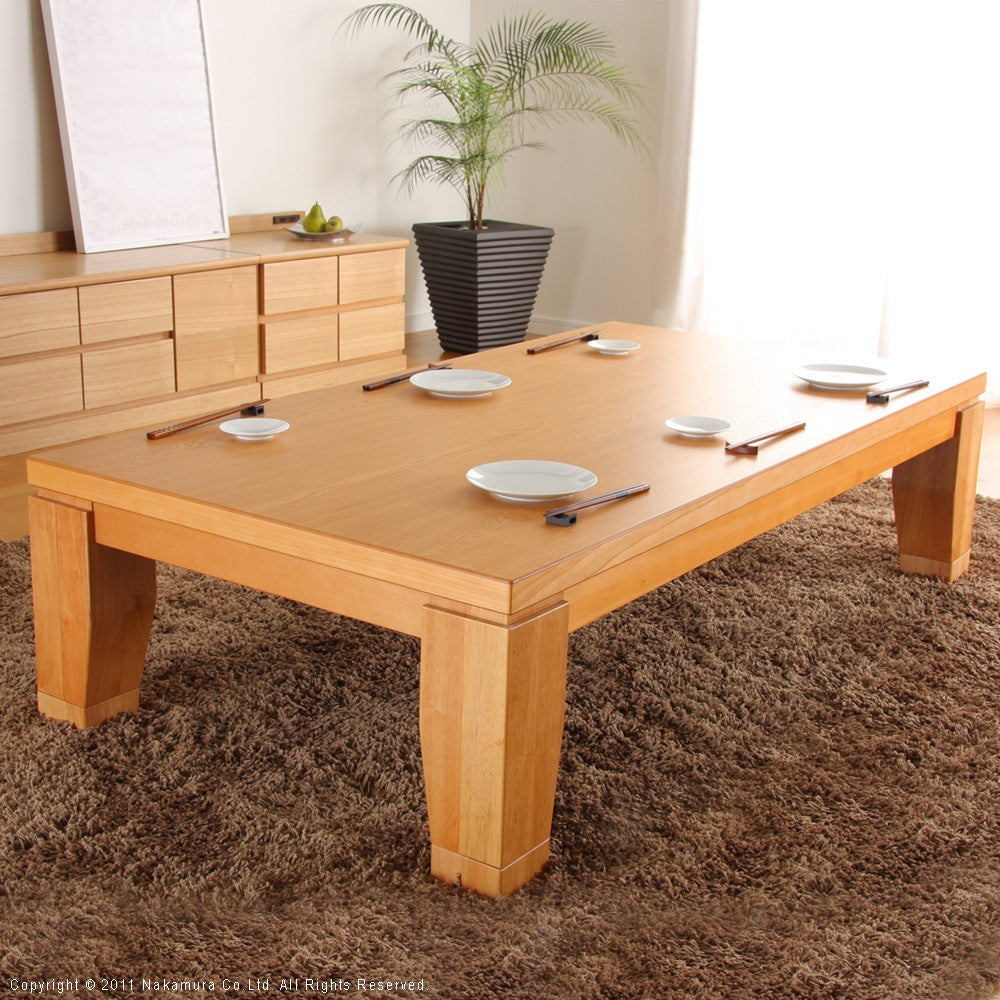 こたつ 長方形 大判サイズ モダンリビング継ぎ脚こたつ 150x80cm 継脚 高さ調整 テーブル ローテーブル 天然木 日本製 リモートワーク 在宅ワーク