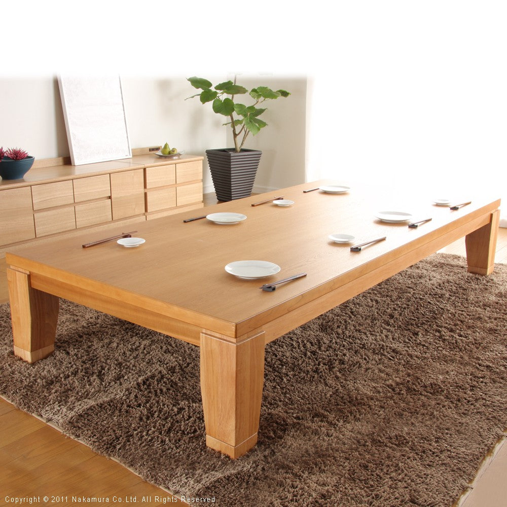 こたつ 長方形 大判サイズ モダンリビング継ぎ脚こたつ 210x100cm 継脚 高さ調整 テーブル ローテーブル 天然木 日本製 リモートワーク 在宅ワーク