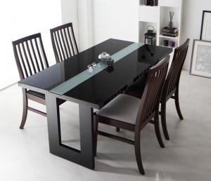 【新商品】組立設置付き シンプルモダンテイスト ハイバックチェア ダイニング final フィナール 5点セット(テーブル+チェア4脚) W150 送料無料