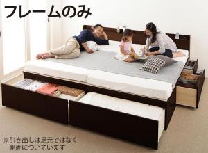 組立設置付 大容量収納ファミリーチェストベッド TRACT トラクト ベッドフレームのみ B+B ワイドK200
