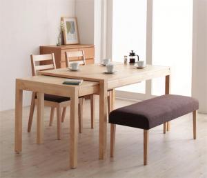 【新商品】組立設置付き 最大235cm スライド伸縮テーブル ダイニングセット Torres トーレス 4点セット(テーブル+チェア2脚+ベンチ1脚) W135-235 送料無料